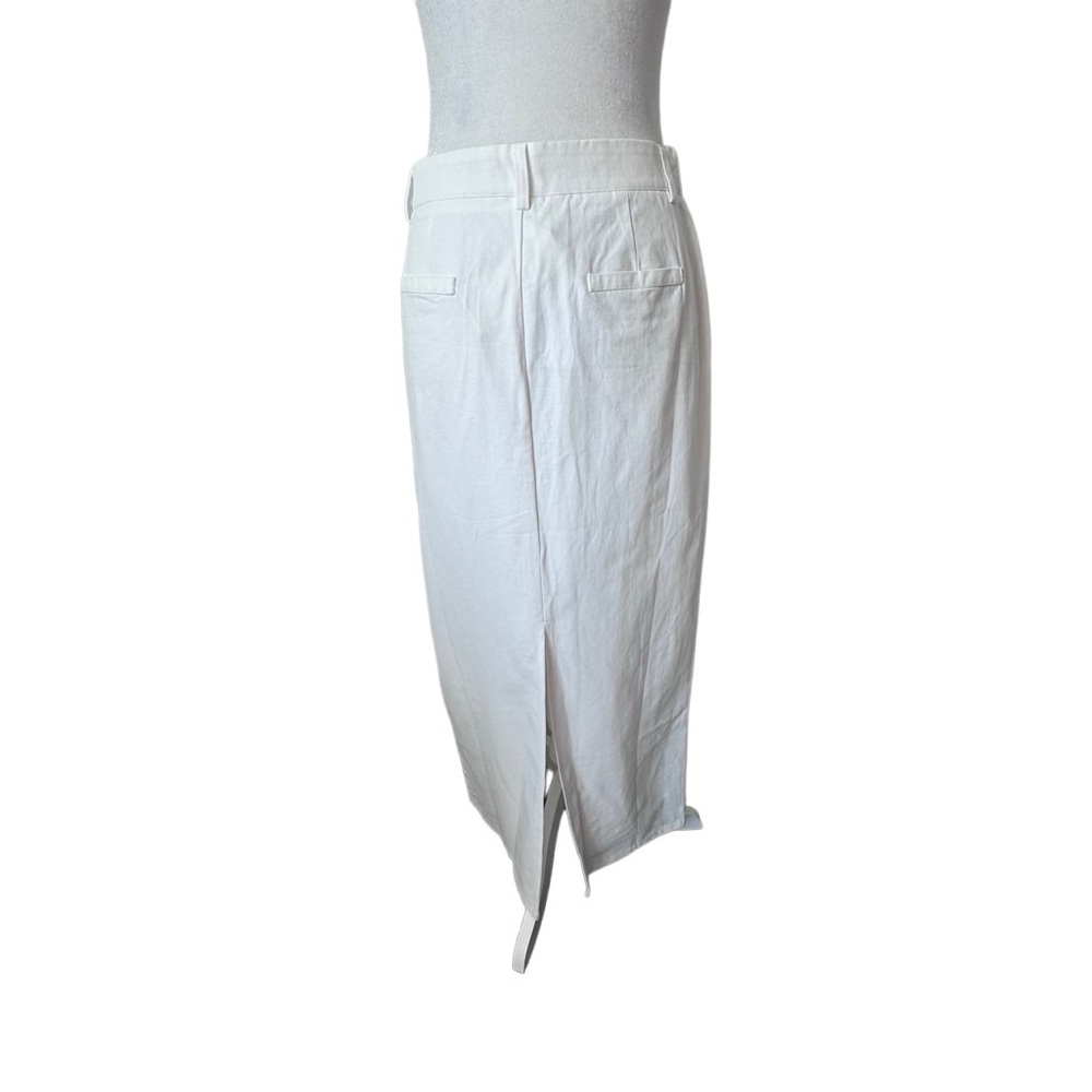 Commense White Maxi Skirt Parisian Slit Belt Loops Boho SZ M NWT - Picture 11 of 11